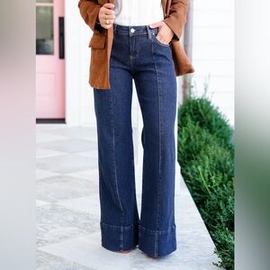 Dark Wash Wide Leg Jeans - Women